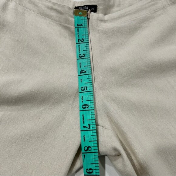 Vintage Nissa Linen Blend Hip Hugger Flared Pant - Picture 15 of 16